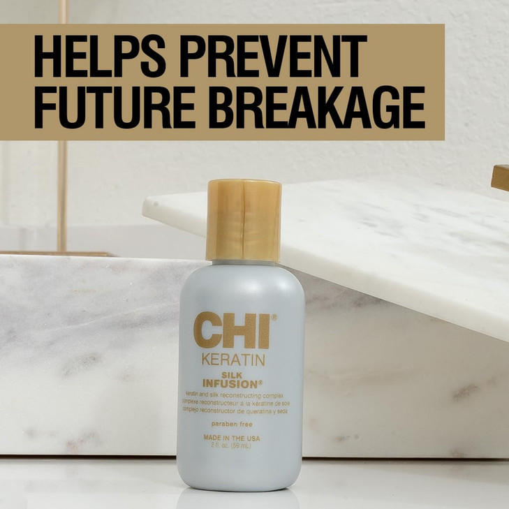 CHI Keratin Silk Infusion Hydrating Hair Serum For Restoring Softness Shine Helps Dry Damaged Hair Sulfatefree 2 Oz