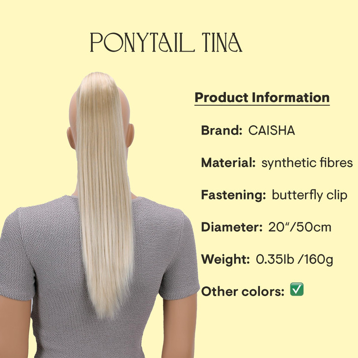 CAISHA 20 Hairpiece Ponytail Clip On Extensions With Butterfly Claw Straight Ombr Black Brown H110