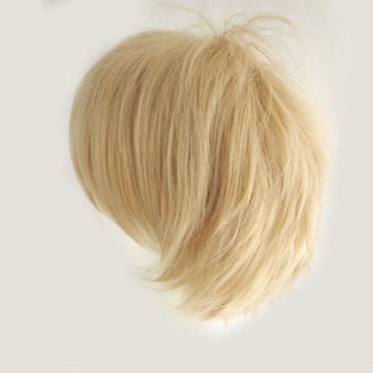 Snoilite Unisex Short Linen Blonde Anime Wig Women Mens Male Short Fluffy Layered Pixie Wig Synthetic Hair Full Wigs for