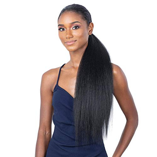 Organique Mastermix Synthetic Pony Pro Wrap Around Ponytail NATURAL YAKY 24 1 Jet Black