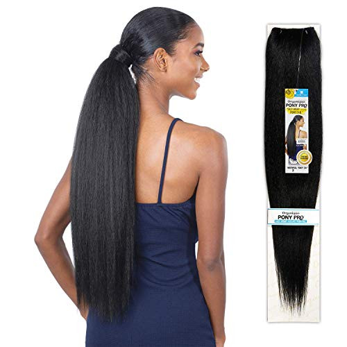 Organique Mastermix Synthetic Pony Pro Wrap Around Ponytail NATURAL YAKY 24 1 Jet Black