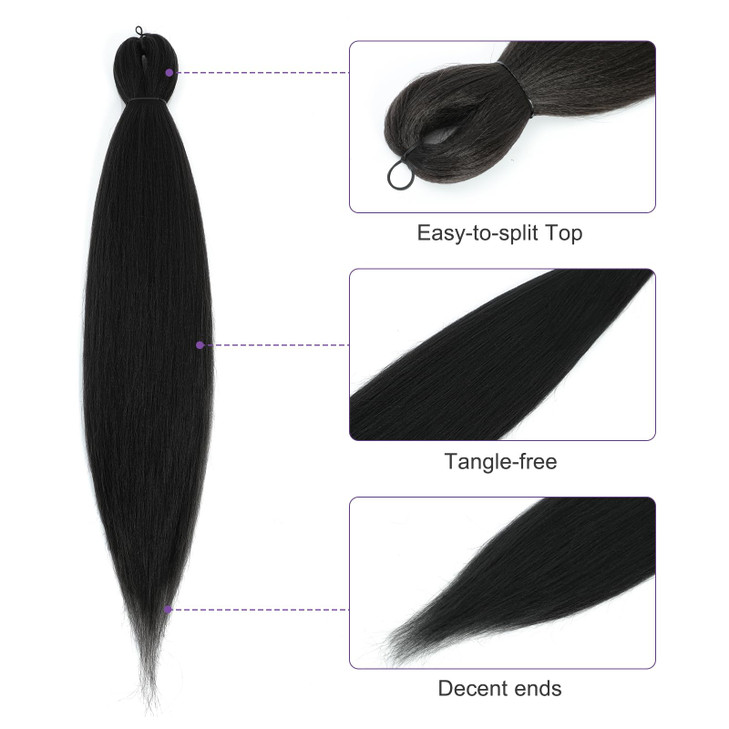 ROSDINA Prestretched Braiding Hair 30 Inch 8 Packs Natural Black Super Long Braiding Hair For Twist or Box Braids Yaki T