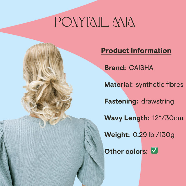 CAISHA 12 Hair Piece Braid Ponytail Extension Voluminous Wavy Blonde Mix PH4a