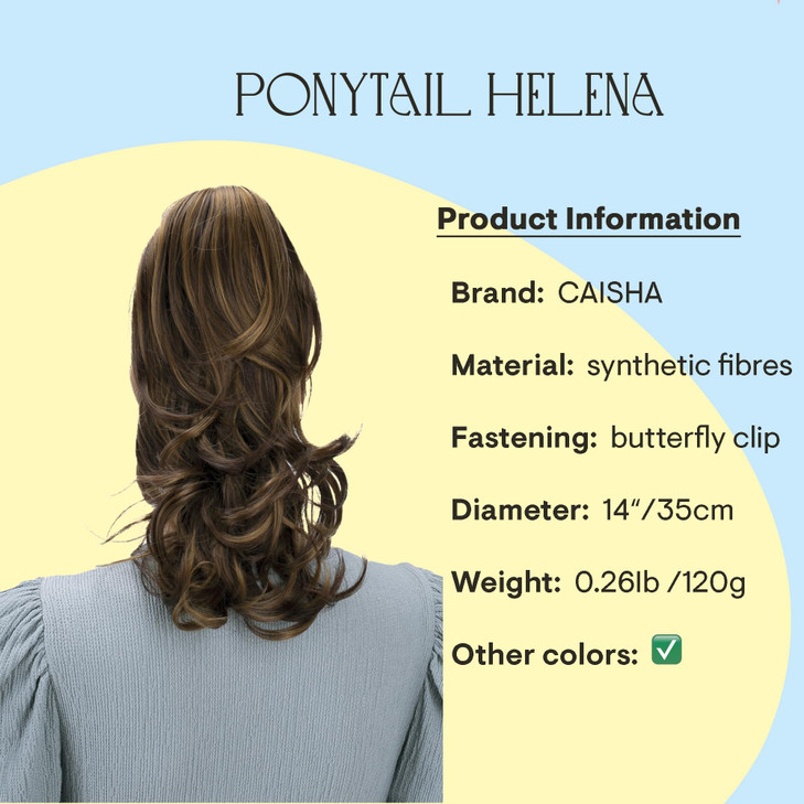 CAISHA 14 Wavy Clip On Ponytail With Butterfly Clip Hairpiece Heatresistant Synthetic Fibres Blond Brown Mix H82