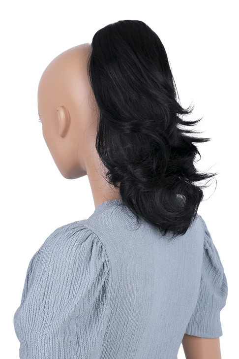 CAISHA 14 Wavy Clip On Ponytail With Butterfly Clip Hairpiece Heatresistant Synthetic Fibres Brown Blonde Mix H125