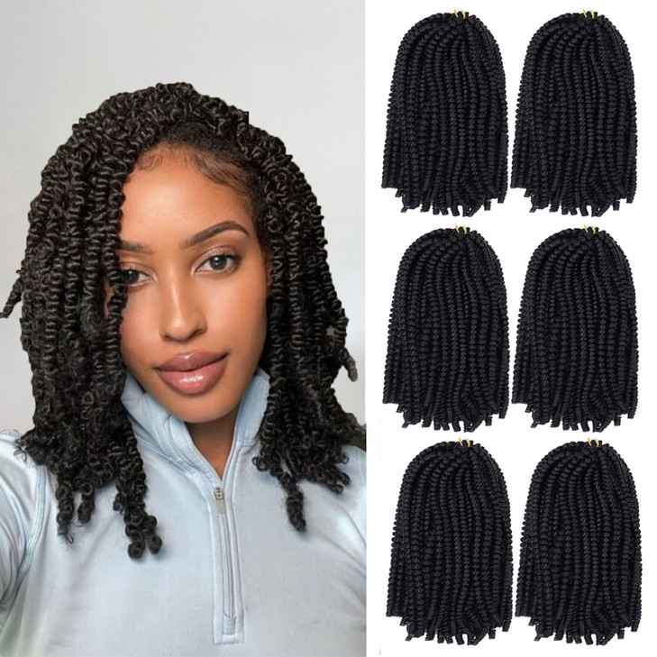 6 Packs Spring Twist Braiding Hair Spring Twists Twist Hair Synthetic Fiber Fluffy Twist Crochet Braids Low Temperature