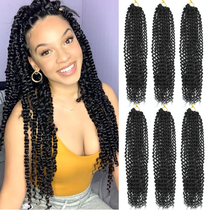 Passion Twist Hair 12 inch Water Wave Synthetic Braiding Hair Ombre Color for Passion Twist Crochet Bohemian Curl Hair E