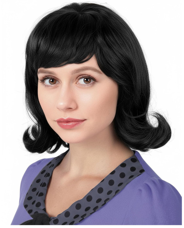 60s Black Flip Wig Jackie Costume Wig 50s Wig For Women Standard Size