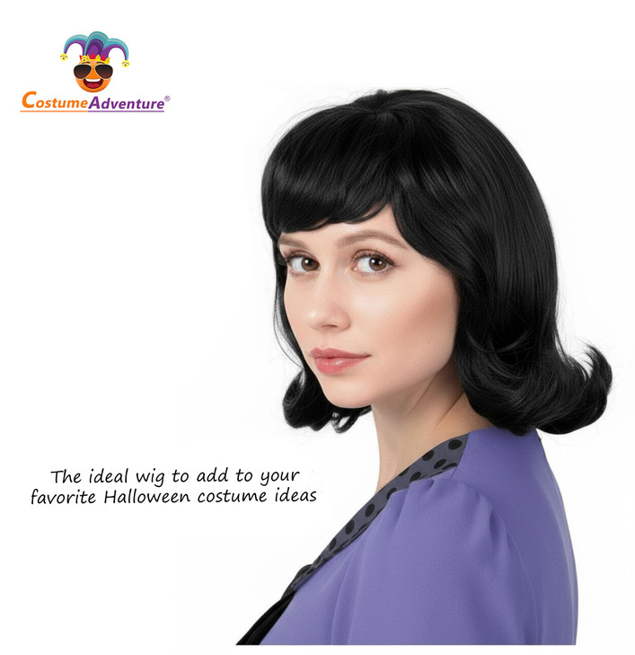 60s Black Flip Wig Jackie Costume Wig 50s Wig For Women Standard Size