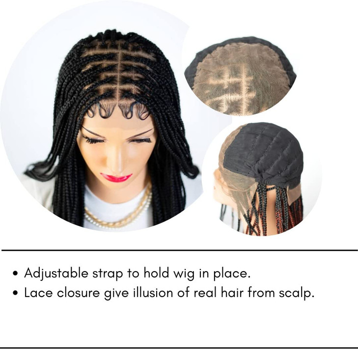 WOW BRAIDS Cornrow Center Part Braids Synthetic Lace Front Wig Ombre Color 13526 Inches Light Synthetic Hand Braided Wig