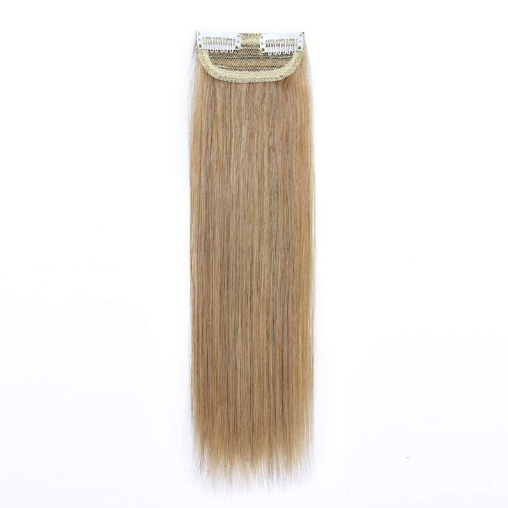 Hairro Human Hair Clip in Mini Hair Extensions for Women 12 Inch 24 Natural Blonde Short Straight Clip on Remy Hair Wigl
