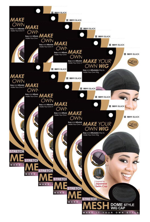 Qfitt 12 Pack Mesh Dome Style Wig Cap 5011