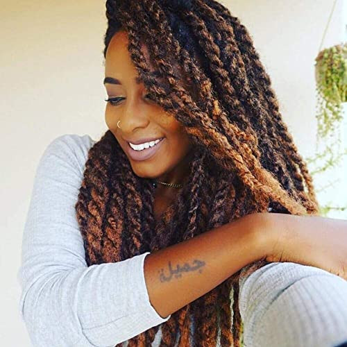 ToyoTress Marley Twist Braiding Hair 18 Inch 6 Packs Marley Twist Crocht Hair Ombre Blonde Afro Kinky Curly Marley Braid