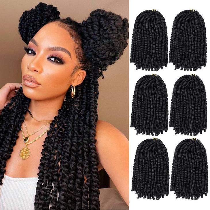 Spring Twist Hair 14 Inch Spring Twist Crochet Hair 6 Packs Spring Twist Braiding Hair For Butterfly Locs Soft Locs Low