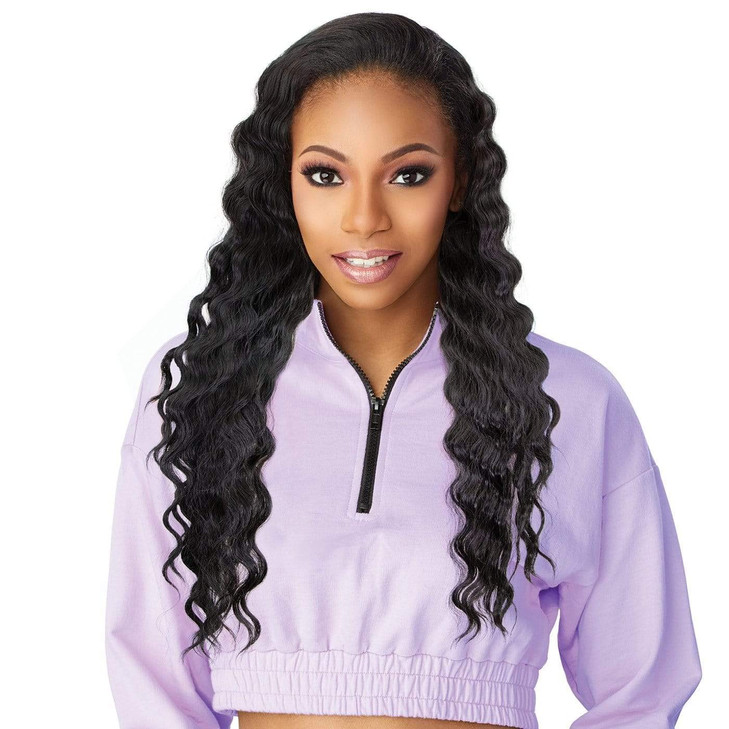 Sensationnel Instant Updown Halfwig Pony Unit 9 4 Style in 1 Half Wig and Pony Wrap 2 DARKBROWN