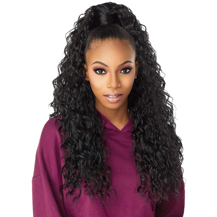 Sensationnel Instant Updown Halfwig Pony Iud 2 4 Style in 1 Half Wig And Pony Drawstring 2 DARKBROWN