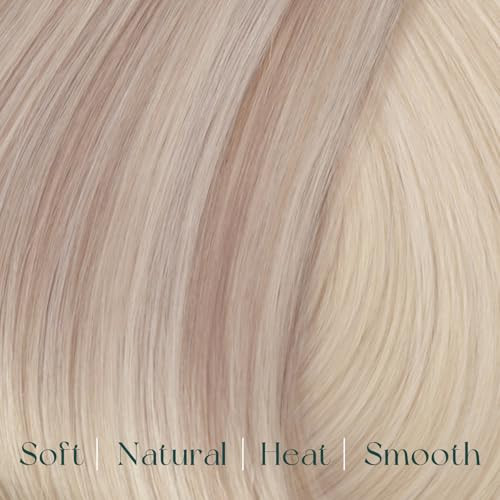 Easyouth Clip in Real Human Hair Extensions Highlight Straight Hair Extensions Clip ins Warm Ash Blonde Highlights Bleac