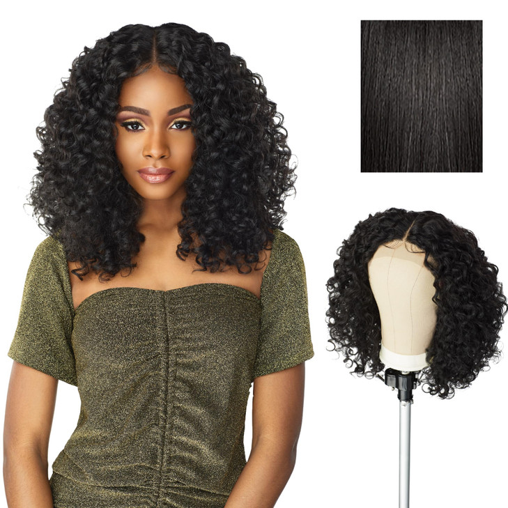 Sensationnel Butta Lace Wigs Unit 5 Extra Wide 5 Inch Deep Parting Synthetic Preplucked Hairline Glueless Lacefront 1B O