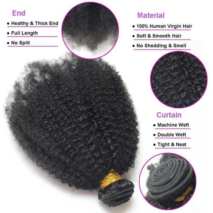 Luwigs Afro Kinky Curly 4B 4C Hair Extensions One Bundle Hair Weave Human Hair Bundles Afro Kinkys Curly Hair Bundles Na