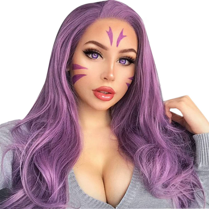 eNilecor Pink Lace Front Wigs24 Inches Long Curly Synthetic Colored Lace Wig Hair Replacement Wigs for Women with Wig Ca