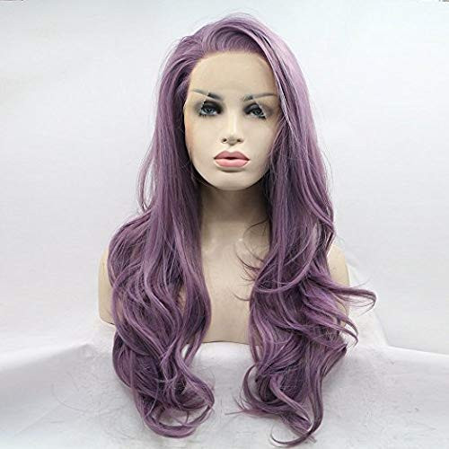 eNilecor Pink Lace Front Wigs24 Inches Long Curly Synthetic Colored Lace Wig Hair Replacement Wigs for Women with Wig Ca