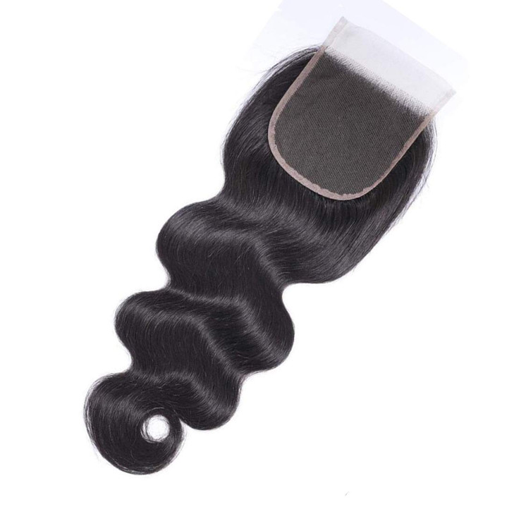 UNice Hair Body Wave Lace Closure Free PartUnprocessed Brazilian Virgin hair 4x4 Closure Natural Color 14 inch