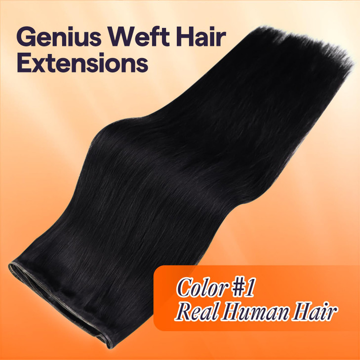 Full Shine Weft Extensions Sew In Human Hair Highlight Blonde Extensions 12 Inch Silky Straight Real Human Hair 80 Grams