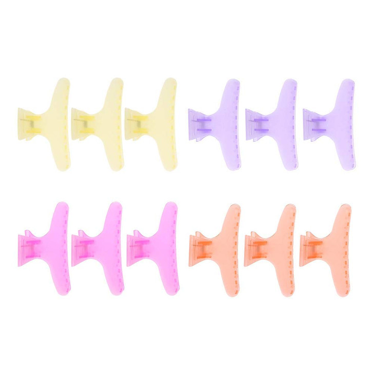 12Pcs Professional Salon Hair Claw, Butterfly Holding Hair Clip, Non-slip Butterfly Hair Clamps Chic Styling Claw Hair Clamps Salon Hair Color Perm S online at globaldelivered