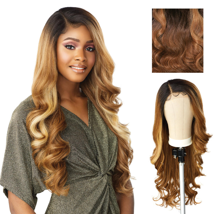 Sensationnel Butta Lace Wigs Unit 7 Extra Wide 5 Inch Deep Parting Synthetic Preplucked Hairline Glueless Lacefront MPHA