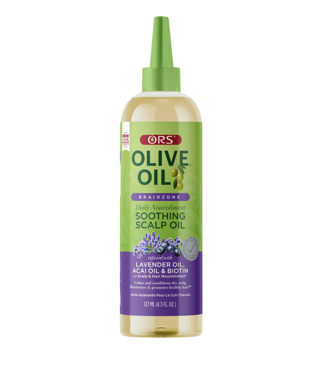 ORS Olive Oil Braidzone Soothing Scalp Oil with Lavender, Acai & Biotin for Nourishment 4.3 oz online at globaldelivered