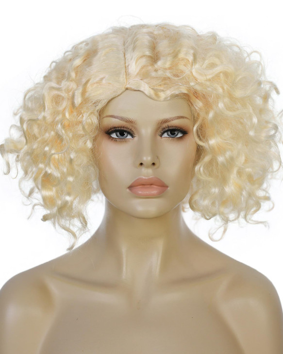 ANOGOL Hair Cap Blonde Curly Wig for Women 613 Wig Short Blonde Cosplay Wigs Adult Pelucas De Mujer Synthetic Wigs Hallo