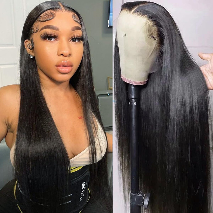 7senwid Straight Lace Front Wigs Human Hair Wigs For Black Women Straight Black Wig13x4 Lace Frontal Glueless Wigs Human