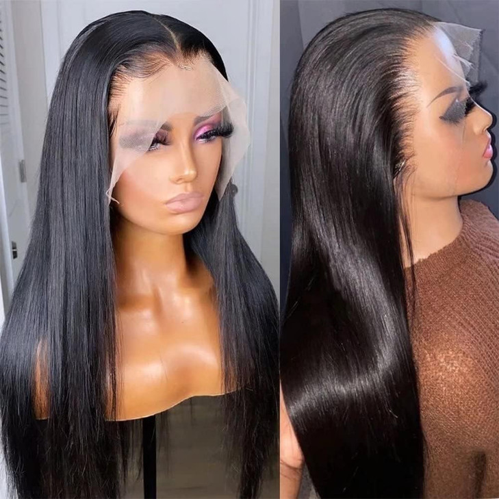 7senwid Straight Lace Front Wigs Human Hair Wigs For Black Women Straight Black Wig13x4 Lace Frontal Glueless Wigs Human