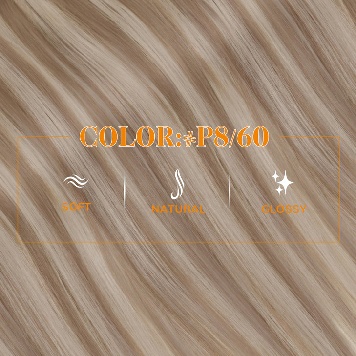Easyouth Real Hair Extensions Texture Remy Human Hair Extensions for Natural Looking Ponytail Extensions Light Brown Hig