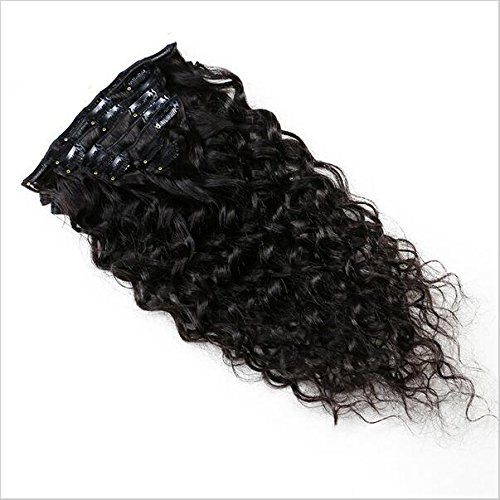 16inch 7 Pcs 120g Water Wave Curly Virgin Brazilian Remy Clip in Human Hair Extension Wavy Human Hair Extensions Clip In