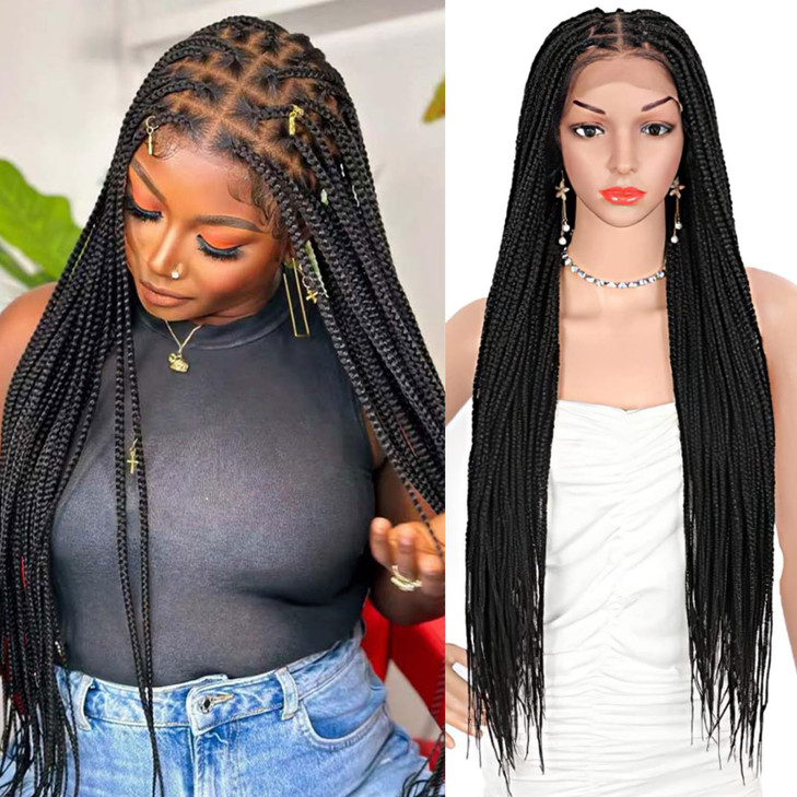 Brinbea Knotless Braided Wigs for Women Box Braid Wig Braided Lace Front Wigs 13X8 HD Lace Front Braided Wigs with Baby
