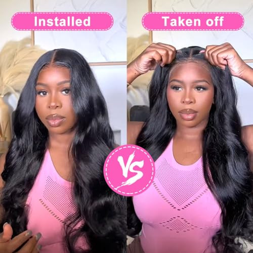 Uveous 26 Inch Glueless Wigs Human Hair Pre PluckedCut Wear and Go Wig 180 Density 5x5 Hd Lace Closure Wigs Human Hair B