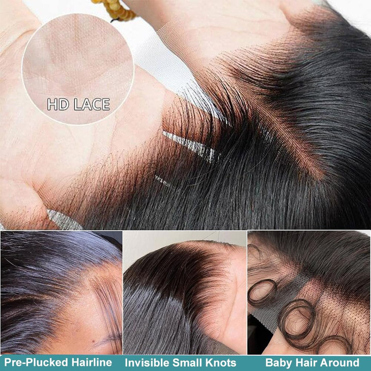 Azkiu 20Inch Straight Lace Front Wigs Human Hair 13x4 HD Transparent Lace Front Wigs Brazilian Virgin Hair Lace Frontal