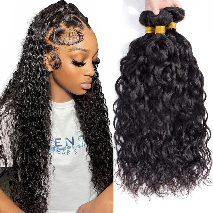 12A Water Wave 3 Bundles Human Hair 12 14 16 300g 100 Unprocessed Brazilian Virgin Hair Wet and Wavy Human Hair Weave Bu