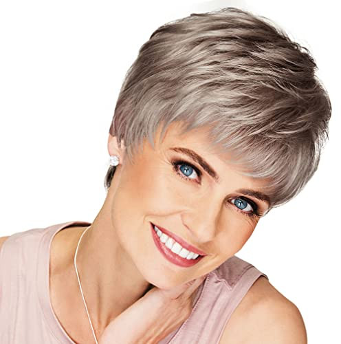 Raquel Welch Winner Short Pixie Wig R119G Gradient Smokeby Hair u wear Gradient Smoke