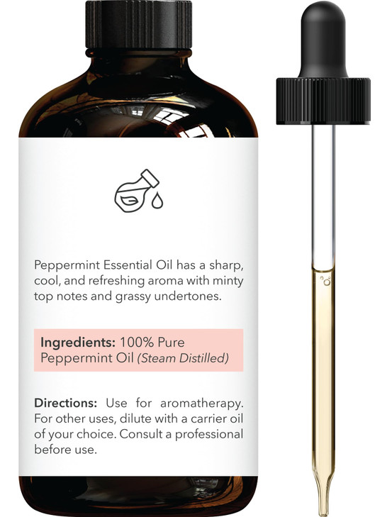 Brooklyn Botany Peppermint Essential Oil - Huge 4 Fl Oz - 100% Pure and Natural - Premium Grade with Dropper - for Aromatherapy and Diffuser online at globaldelivered