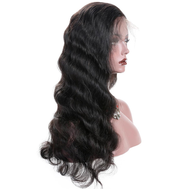 KUN Hair Body Wave 360 Full Lace Front Wigs Human Hair Pre Plucked with Baby Hair 150 Density Unprocessed Brazilian Virg
