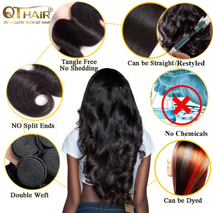 QTHAIR 18A Brazilian Body Wave Human Hair 26 26 24 22 inch400g 100 Unprocessed Body Wave Brazilian Virgin Hair Weave Bra