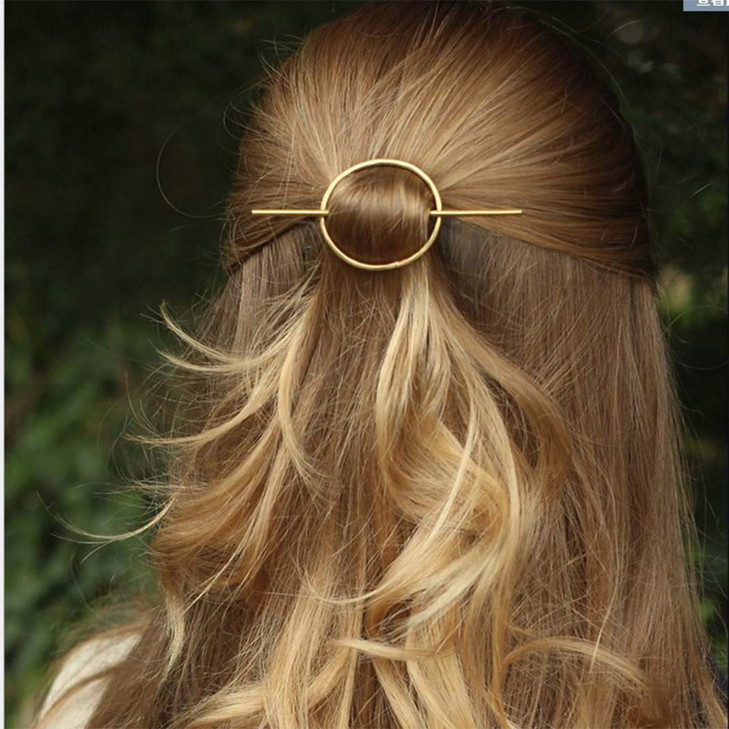 Dreamyn Round Hair Clips Hollow Circle Hair Barrettes Fashion Geometric Hairpins Minimalist Hair Accessories Hair Jewelry for Women (Gold) online at globaldelivered