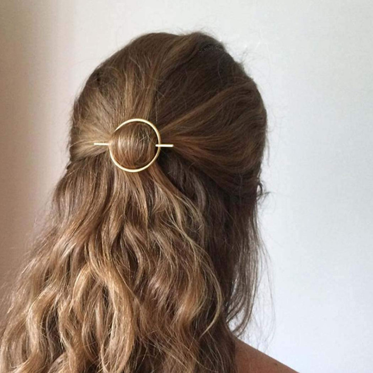 Dreamyn Round Hair Clips Hollow Circle Hair Barrettes Fashion Geometric Hairpins Minimalist Hair Accessories Hair Jewelry for Women (Gold) online at globaldelivered
