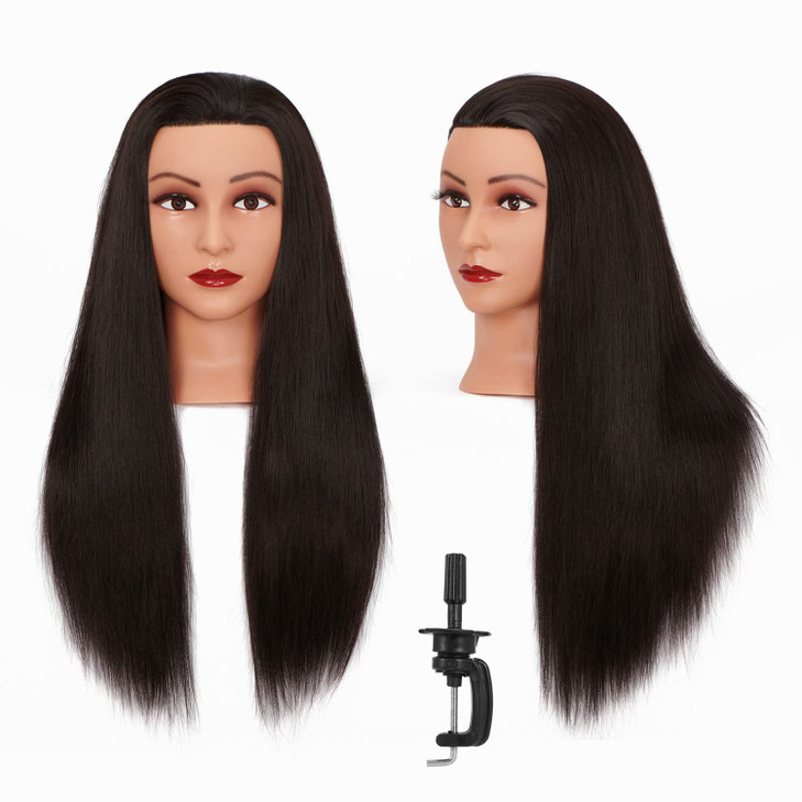 Hairginkgo Mannequin Head 2628 Synthetic Fiber Training Head Braiding Head Hair Styling Manikin Cosmetology Doll Head Ha