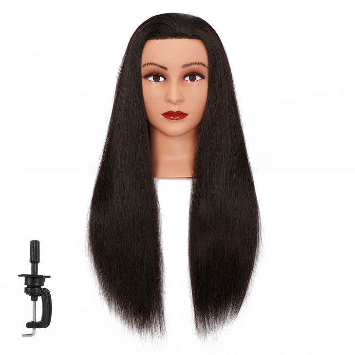 Hairginkgo Mannequin Head 2628 Synthetic Fiber Training Head Braiding Head Hair Styling Manikin Cosmetology Doll Head Ha