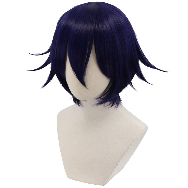 Cfalaicos 149 Short Black Purple Anime Cosplay Wig Synthetic Hair With Bangs for Adult Halloween Wig Party