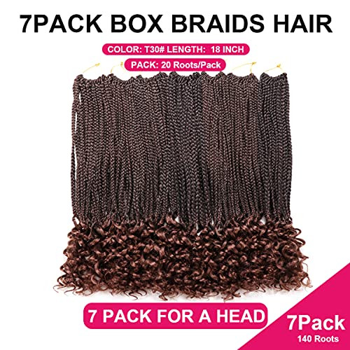 7 Packs 18 Inch Boho Goddess Box Braids Crochet Hair for Black Women T30 18 Inch Pack of 7