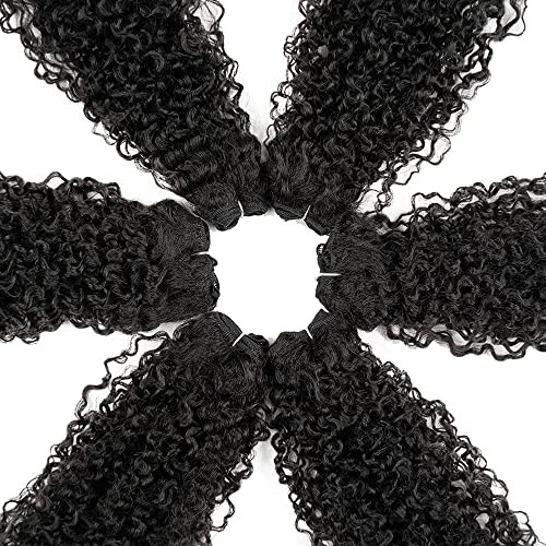 DBUT Synthetic Hair Bundles Weave Bundles 7pcs Afro Kinky Curly 22 24 26 Inch 220g High Temperature Fiber 1B